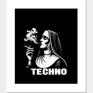 Renaissance Beats Smoking Nun Techno Posters and Art